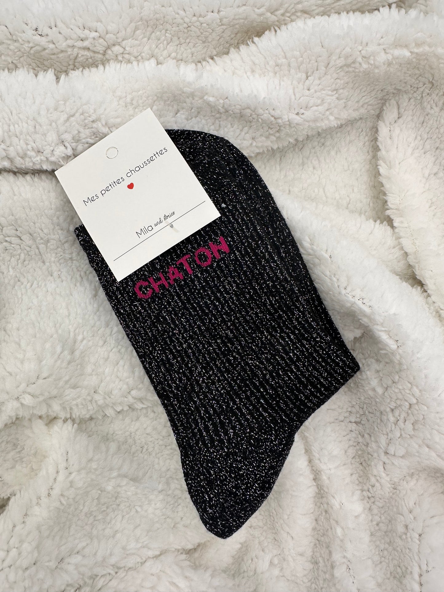 Chaussettes Lurex Chaton