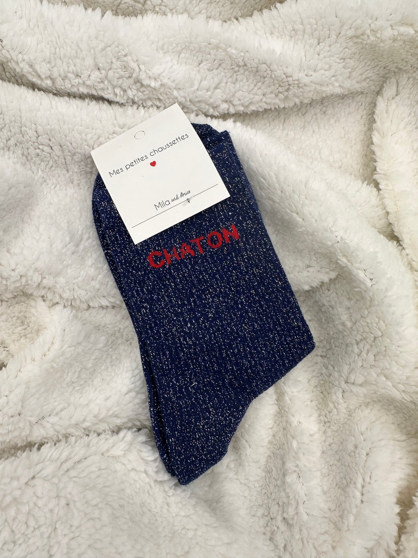 Chaussettes Lurex Chaton